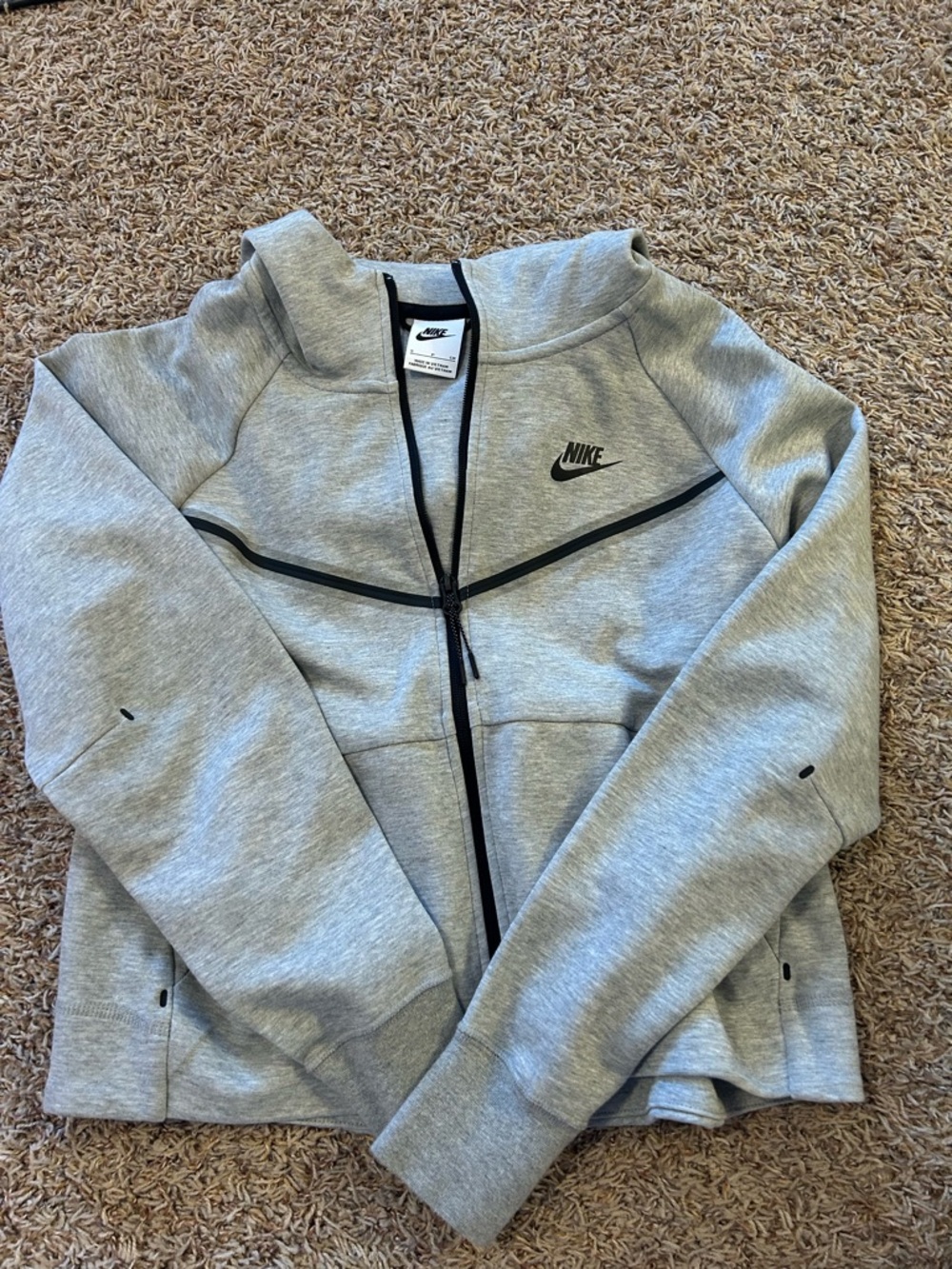 Nike Gray Zip-Up Hoodie Sweatshirt